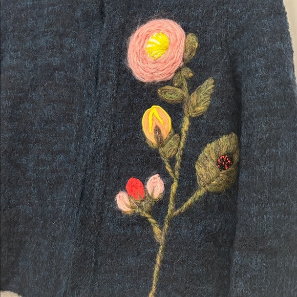 NWT Anthropologie Vertical Garden Sweater Cardigan in Blue Motif - Picture 7 of 11